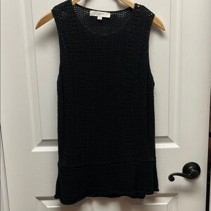 LOFT Black Sleeveless Women's sweater vest top, size large